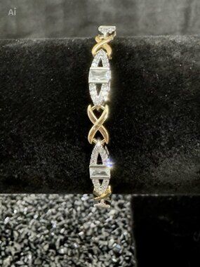 18K Gold Filled Pavé Bracelet with AAA CZ - Size 7" - NWOT
